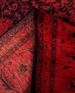 Overdyed Hand-Knotted Wool Modern-Contemporary Red Area Rug 9' 1" x 12' 1"