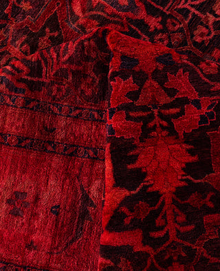 Overdyed Hand-Knotted Wool Modern-Contemporary Red Area Rug 9' 1" x 12' 1"