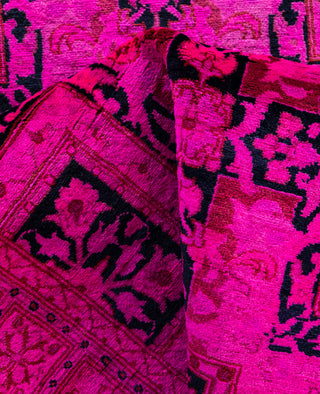 Overdyed One-of-a-Kind Wool Pink Runner 2' 7" x 17' 6"