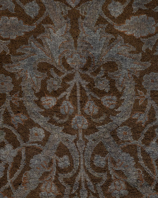 Contemporary Hand Knotted Overdyed Gray Runner 2' 7" x 10' 4"