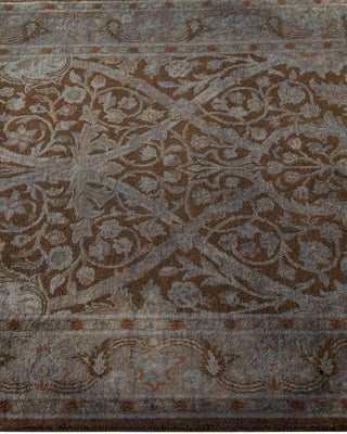 Modern Overdyed Hand Knotted Wool Gray Runner 2' 7" x 10' 4"