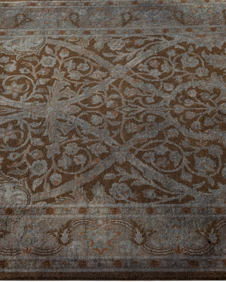 Contemporary Hand Knotted Overdyed Gray Runner 2' 7" x 10' 4"