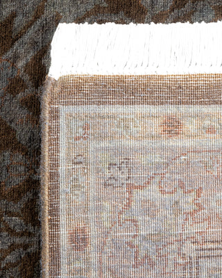 Contemporary Hand Knotted Overdyed Gray Runner 2' 7" x 10' 4"