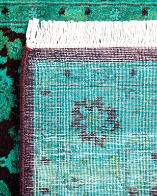 Contemporary Hand-Knotted Overdyed Red Runner 2' 6" x 13' 9"