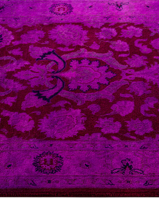 Fine Vibrance, One-of-a-Kind Hand-Knotted Runner Rug  - Purple, 2' 7" x 12' 9"