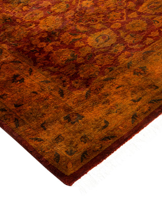 Contemporary Hand Knotted Overdyed Orange Area Rug 3' 3" x 5' 4"
