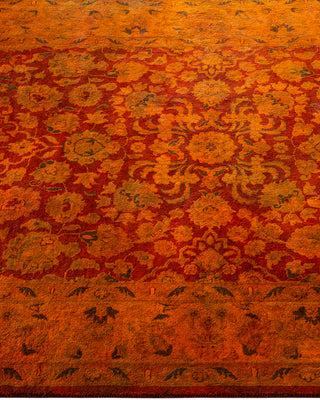 Modern Overdyed Hand Knotted Wool Orange Area Rug 3' 3" x 5' 4"