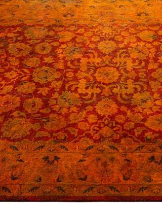Contemporary Hand Knotted Overdyed Orange Area Rug 3' 3" x 5' 4"