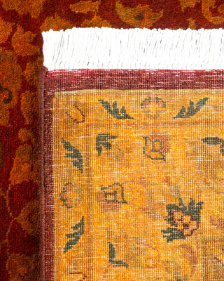 Contemporary Hand Knotted Overdyed Orange Area Rug 3' 3" x 5' 4"