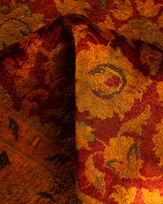 Contemporary Hand Knotted Overdyed Orange Area Rug 3' 3" x 5' 4"