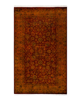 Contemporary Fine Vibrance Red Wool Area Rug 3' 3" x 5' 4"