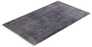 Contemporary Hand Knotted Overdyed Purple Area Rug 3' 3" x 5' 5"