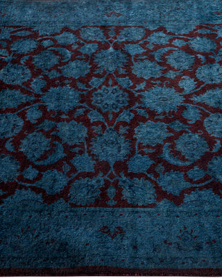 Overdyed Hand Knotted Blue Area Rug 3' 1" x 5' 3"