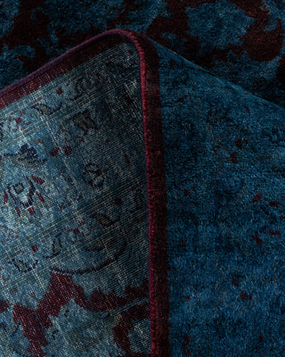 Overdyed Hand Knotted Blue Area Rug 3' 1" x 5' 3"