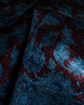 Overdyed Hand Knotted Blue Area Rug 3' 1" x 5' 3"