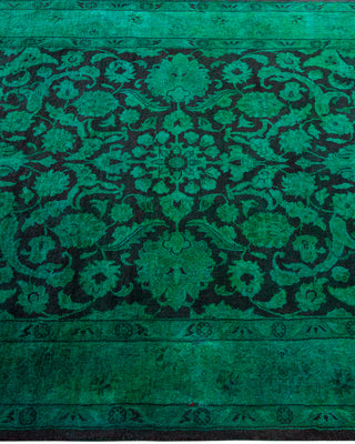 Contemporary Hand Knotted Overdyed Green Area Rug 3' 1" x 5' 5"