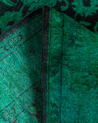 Contemporary Hand Knotted Overdyed Green Area Rug 3' 1" x 5' 5"