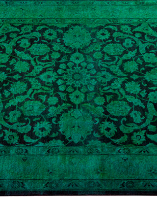 Modern Overdyed Hand Knotted Wool Green Area Rug 3' 1" x 5' 5"