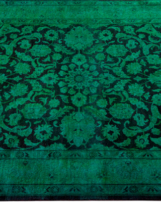 Contemporary Hand Knotted Overdyed Green Area Rug 3' 1" x 5' 5"