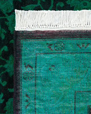 Contemporary Hand Knotted Overdyed Green Area Rug 3' 1" x 5' 5"