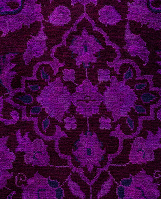Contemporary Overdyed Wool Hand Knotted Purple Area Rug 3' 2" x 5' 4"