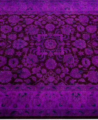 Contemporary Overdyed Wool Hand Knotted Purple Area Rug 3' 2" x 5' 4"