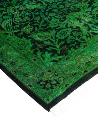 Modern Overdyed Hand Knotted Wool Green Area Rug 2' 8" x 4' 4"