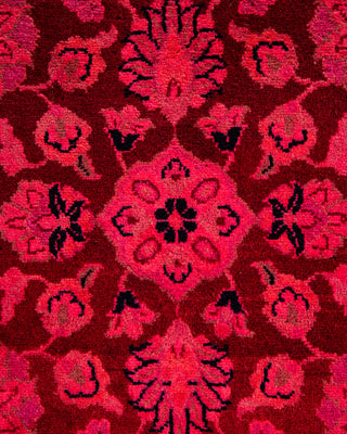 Contemporary Hand-Knotted Overdyed Pink Area Rug 4' 2" x 6' 4"