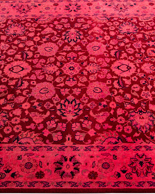 Modern Overdyed Hand Knotted Wool Pink Area Rug 4' 2" x 6' 4"