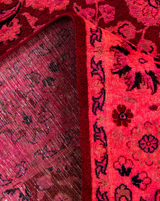 Contemporary Hand-Knotted Overdyed Pink Area Rug 4' 2" x 6' 4"
