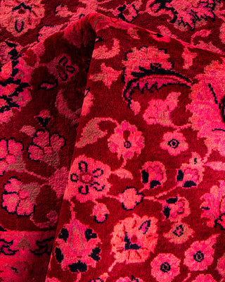Contemporary Hand-Knotted Overdyed Pink Area Rug 4' 2" x 6' 4"
