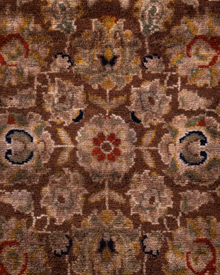 Modern Overdyed Hand Knotted Wool Brown Area Rug 3' 2" x 5' 5"