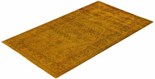 Modern Overdyed Hand Knotted Wool Gold Area Rug 3' 1" x 5' 3"