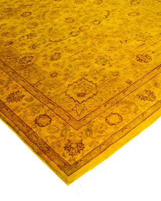 Modern Overdyed Hand Knotted Wool Yellow Area Rug 3' 0" x 5' 0"