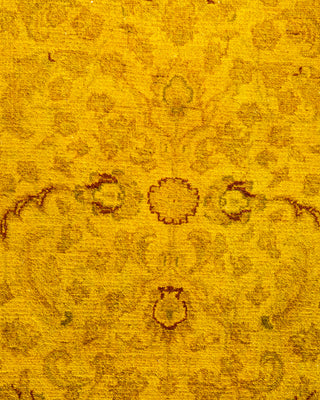 Modern Overdyed Hand Knotted Wool Yellow Area Rug 3' 0" x 5' 0"