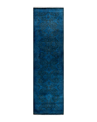 Contemporary Fine Vibrance Blue Wool Area Rug 2' 6" x 9' 4"