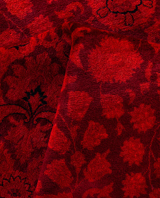 Contemporary Overdyed Wool Hand Knotted Red Area Rug 8' 0" x 12' 5"