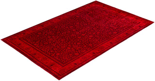 Contemporary Overdyed Wool Hand Knotted Red Area Rug 8' 0" x 12' 5"