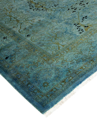 Contemporary Hand-Knotted Overdyed Gray Round Area Rug 4' 3" x 6' 0"