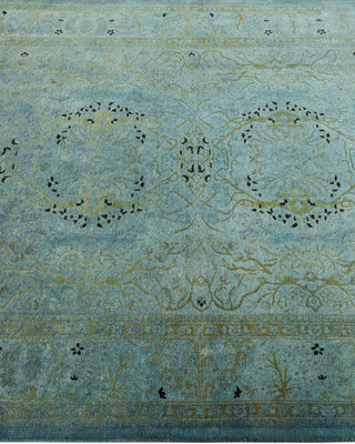 Contemporary Hand-Knotted Overdyed Gray Round Area Rug 4' 3" x 6' 0"