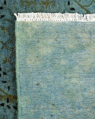 Contemporary Hand-Knotted Overdyed Gray Round Area Rug 4' 3" x 6' 0"