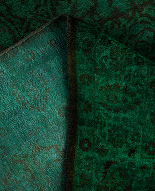 Overdyed One-of-a-Kind Wool Green Area Rug 4' 1" x 6' 8"