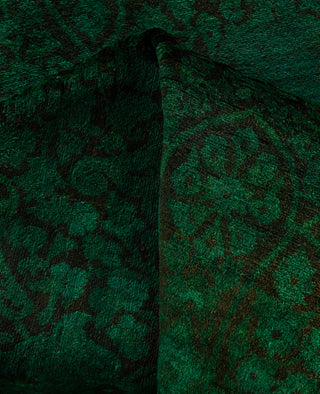 Overdyed One-of-a-Kind Wool Green Area Rug 4' 1" x 6' 8"