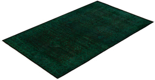 Overdyed One-of-a-Kind Wool Green Area Rug 4' 1" x 6' 8"