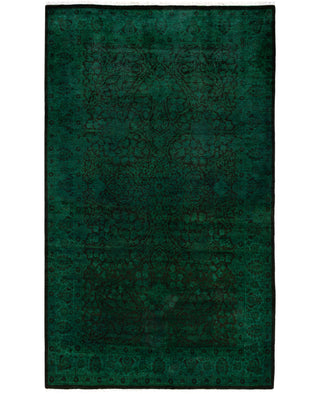 Overdyed One-of-a-Kind Wool Green Area Rug 4' 1" x 6' 8"