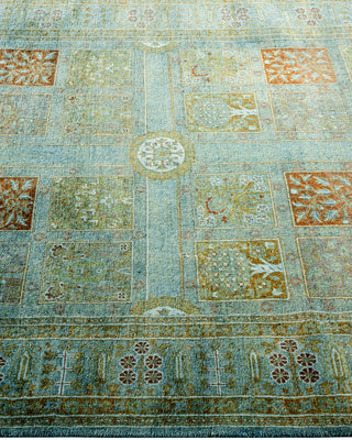 Contemporary Hand Knotted Overdyed Gray Area Rug 4' 0" x 5' 5"