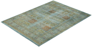Contemporary Hand Knotted Overdyed Gray Area Rug 4' 0" x 5' 5"