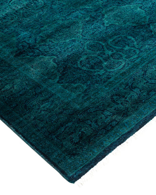 Modern Overdyed Hand Knotted Wool Navy Area Rug 4' 3" x 6' 2"