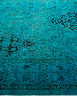 Contemporary Hand-Knotted Overdyed Blue Area Rug 4' 1" x 5' 10"