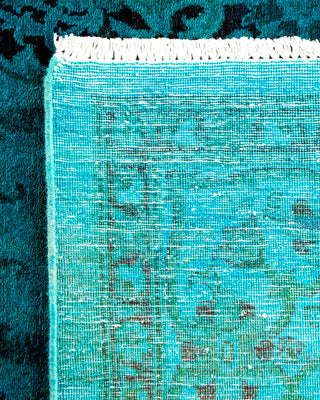 Contemporary Hand-Knotted Overdyed Blue Area Rug 4' 1" x 5' 10"